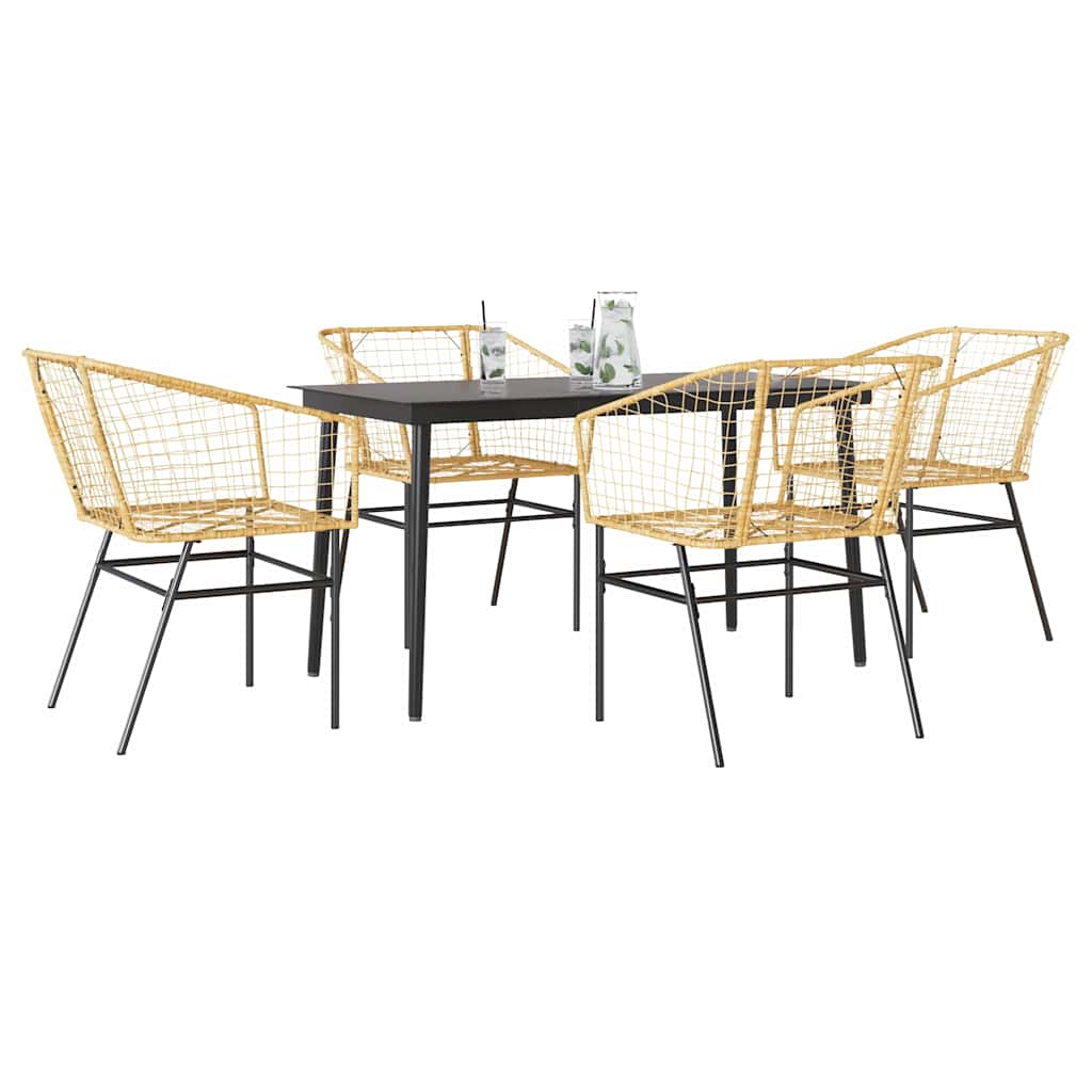 7 Dele Spisebordssæt Til Haven Polyrattan Glas - Variant 3334494