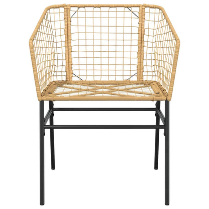 5 Dele Spisebordssæt Til Haven M. Hynder Polyrattan Glas Brun