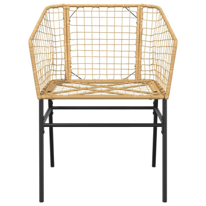 5 Dele Spisebordssæt Til Haven M. Hynder Polyrattan Glas Brun