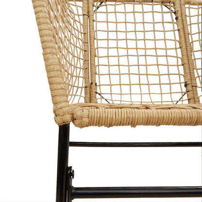 5 Dele Spisebordssæt Til Haven M. Hynder Polyrattan Glas Brun