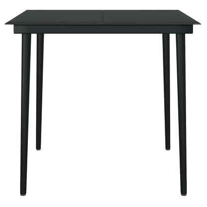 5 Dele Spisebordssæt Til Haven M. Hynder Polyrattan Glas Sort