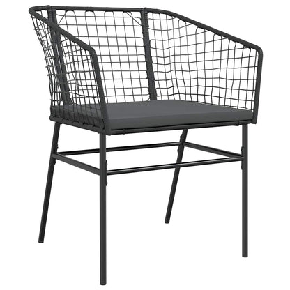 5 Dele Spisebordssæt Til Haven M. Hynder Polyrattan Glas Sort