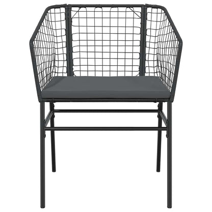 5 Dele Spisebordssæt Til Haven M. Hynder Polyrattan Glas Sort