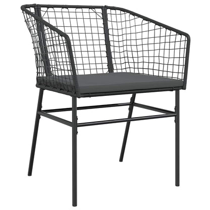 5 Dele Spisebordssæt Til Haven M. Hynder Polyrattan Glas Sort