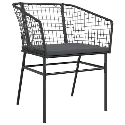 5 Dele Spisebordssæt Til Haven M. Hynder Polyrattan Glas Sort