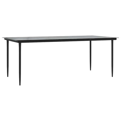 5 Dele Spisebordssæt Til Haven M. Hynder Polyrattan Glas Sort