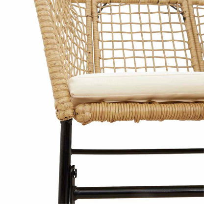 3 Dele Spisebordssæt Til Haven M. Hynder Polyrattan Glas - Billede 8