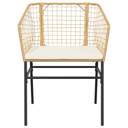 5 Dele Spisebordssæt Til Haven M. Hynder Polyrattan Glas Brun