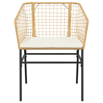5 Dele Spisebordssæt Til Haven M. Hynder Polyrattan Glas Brun
