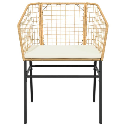 5 Dele Spisebordssæt Til Haven M. Hynder Polyrattan Glas Brun