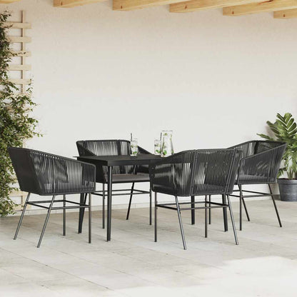 7 Dele Spisebordssæt Til Haven M. Hynder Polyrattan Glas