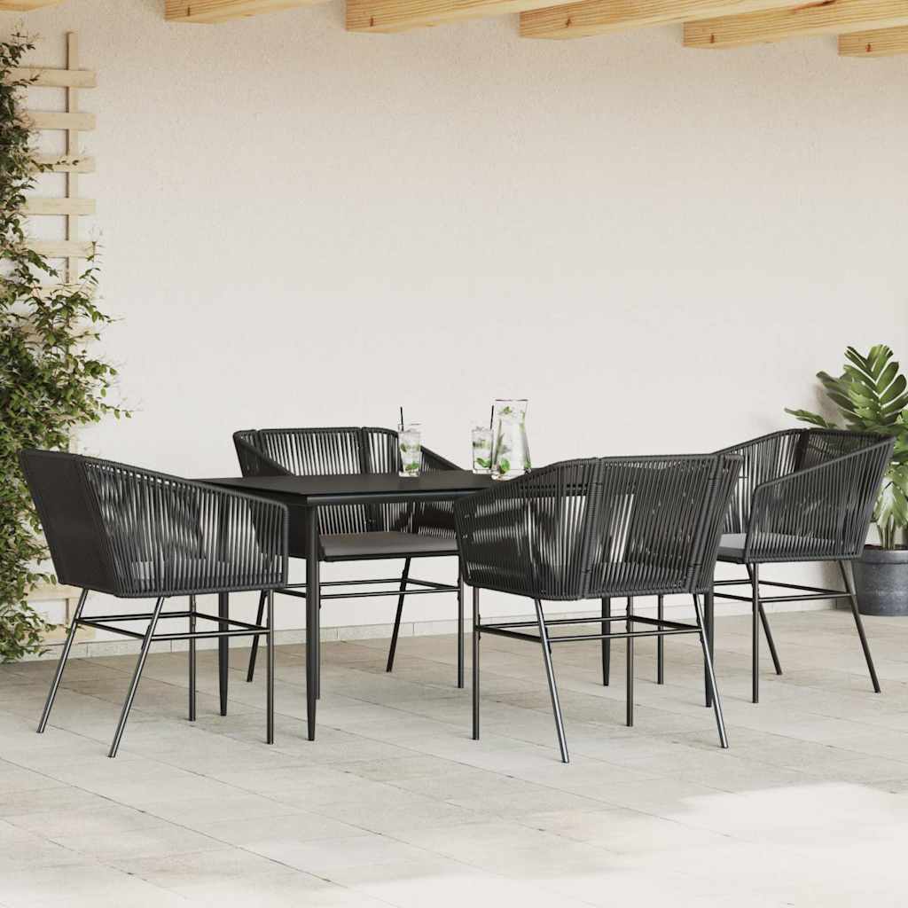 7 Dele Spisebordssæt Til Haven M. Hynder Polyrattan Glas
