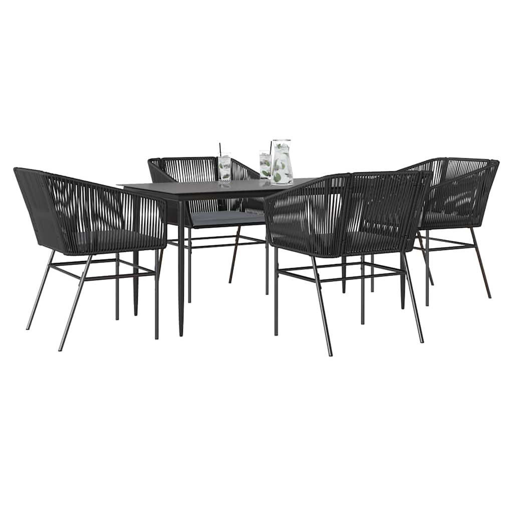 7 Dele Spisebordssæt Til Haven M. Hynder Polyrattan Glas