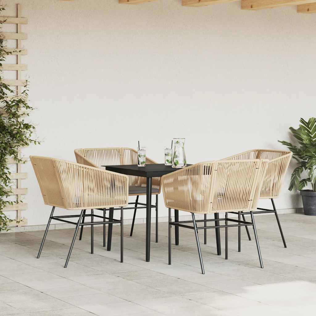 7 Dele Spisebordssæt Til Haven M. Hynder Polyrattan Glas