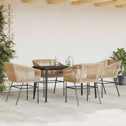 7 Dele Spisebordssæt Til Haven M. Hynder Polyrattan Glas