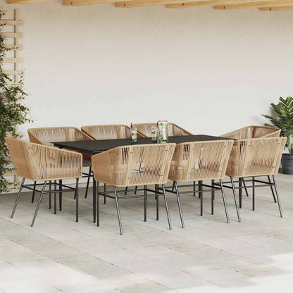 7 Dele Spisebordssæt Til Haven M. Hynder Polyrattan Glas