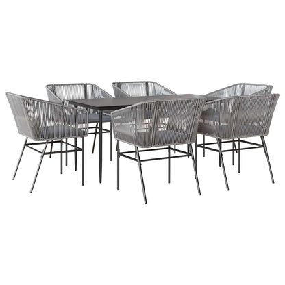 7 Dele Spisebordssæt Til Haven M. Hynder Polyrattan Glas