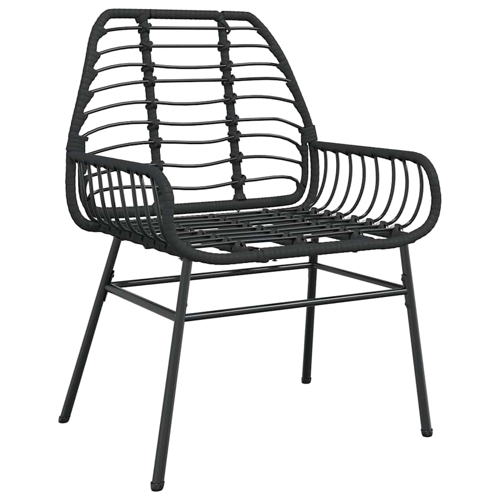 3 Dele Spisebordssæt til Haven Polyrattan Glas Sort - billede 4