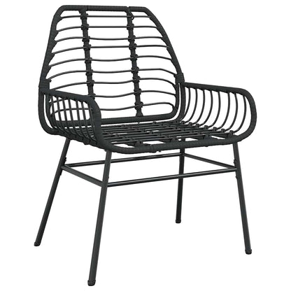 3 Dele Spisebordssæt til Haven Polyrattan Glas Sort - billede 4