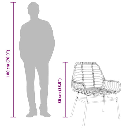 3 Dele Spisebordssæt til Haven Polyrattan Glas Sort - billede 11