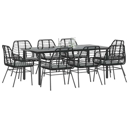 3 Dele Spisebordssæt til Haven Polyrattan Glas Sort