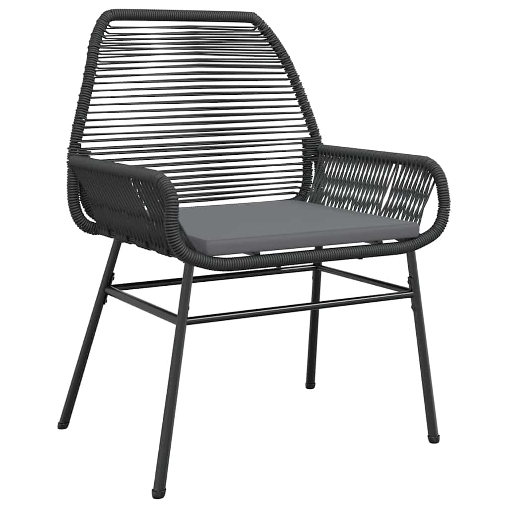 3 Dele Spisebordssæt til Haven M. Hynder Polyrattan Glas Sort - billede 4