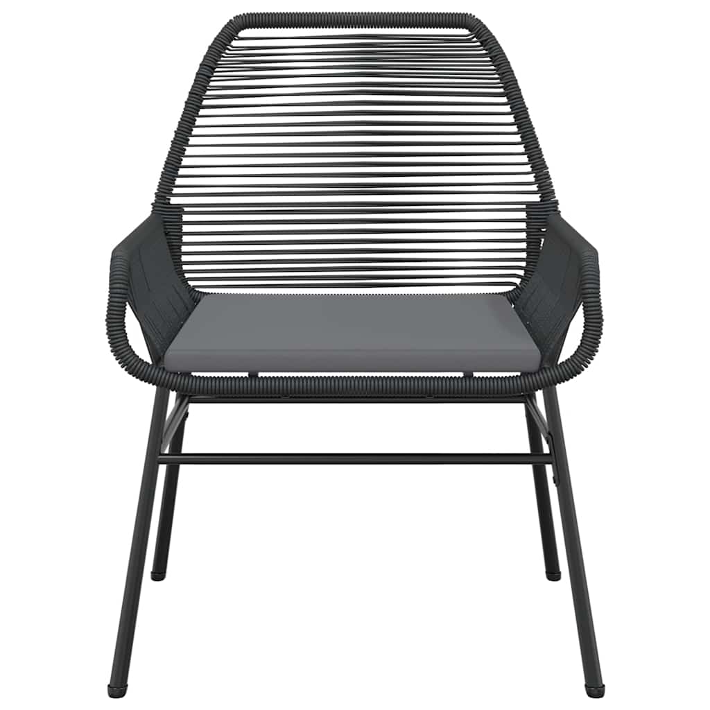 3 Dele Spisebordssæt til Haven M. Hynder Polyrattan Glas Sort - billede 6