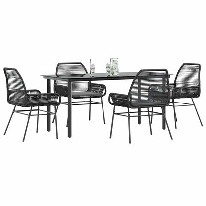 3 Dele Spisebordssæt til Haven M. Hynder Polyrattan Glas Sort