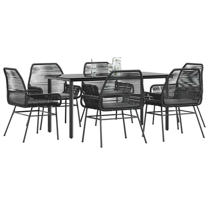 3 Dele Spisebordssæt til Haven M. Hynder Polyrattan Glas Sort