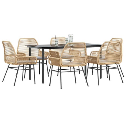 3 Dele Spisebordssæt til Haven M. Hynder Polyrattan Glas Sort