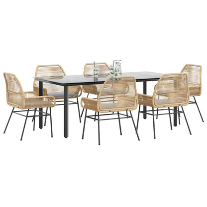 3 Dele Spisebordssæt til Haven M. Hynder Polyrattan Glas Sort