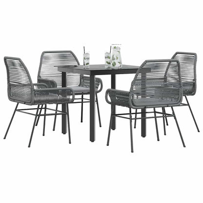 3 Dele Spisebordssæt til Haven M. Hynder Polyrattan Glas Sort