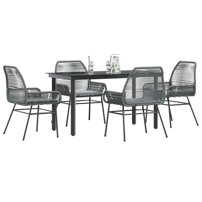 3 Dele Spisebordssæt til Haven M. Hynder Polyrattan Glas Sort