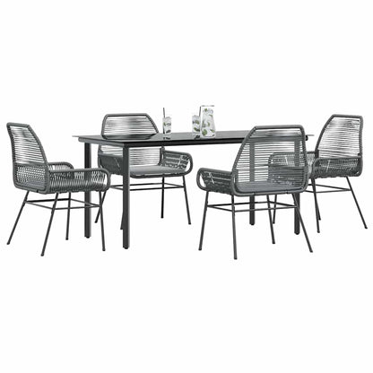 3 Dele Spisebordssæt til Haven M. Hynder Polyrattan Glas Sort