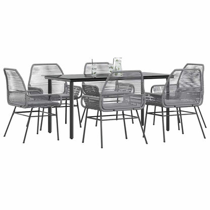 3 Dele Spisebordssæt til Haven M. Hynder Polyrattan Glas Sort