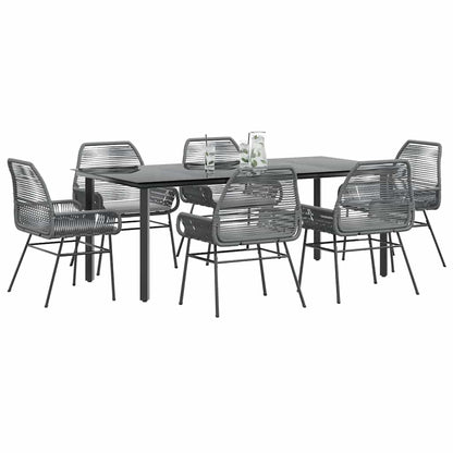 3 Dele Spisebordssæt til Haven M. Hynder Polyrattan Glas Sort