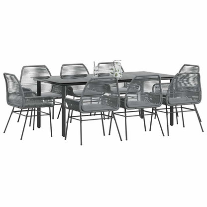 3 Dele Spisebordssæt til Haven M. Hynder Polyrattan Glas Sort