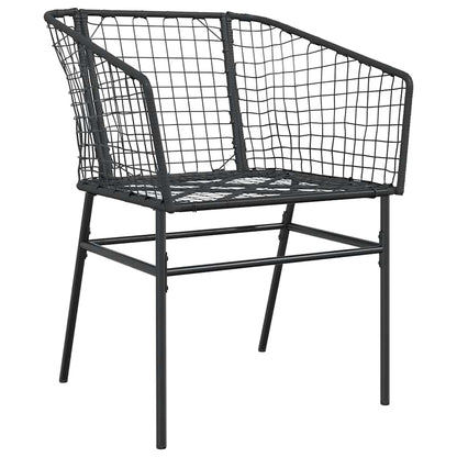 3 Dele Spisebordssæt til Haven Polyrattan Glas Sort - billede 4