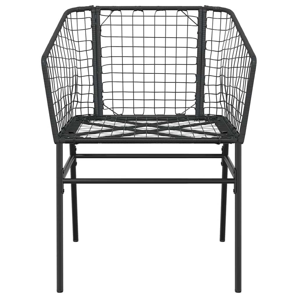 3 Dele Spisebordssæt til Haven Polyrattan Glas Sort - billede 6