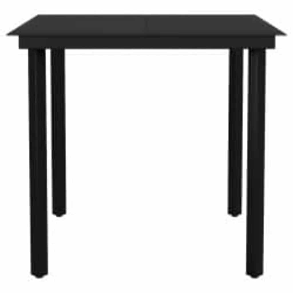 3 Dele Spisebordssæt til Haven M. Hynder Polyrattan Glas Sort - billede 4