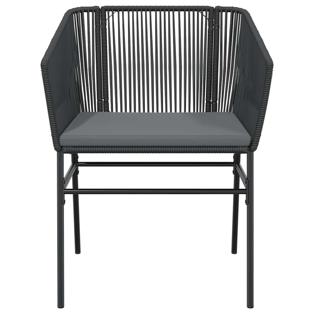 3 Dele Spisebordssæt til Haven M. Hynder Polyrattan Glas Sort - billede 6
