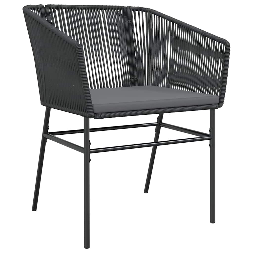 3 Dele Spisebordssæt til Haven M. Hynder Polyrattan Glas Sort - billede 7