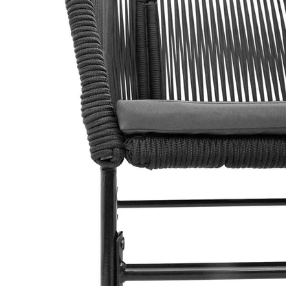 3 Dele Spisebordssæt til Haven M. Hynder Polyrattan Glas Sort - billede 8