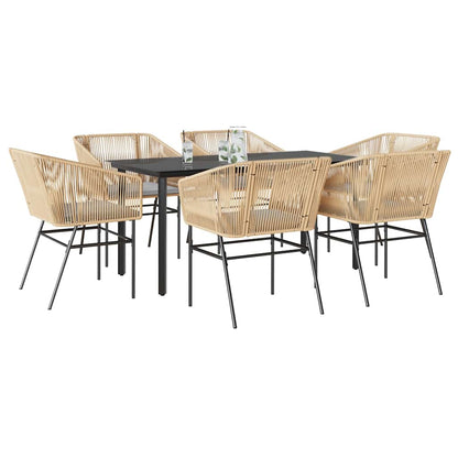 3 Dele Spisebordssæt til Haven M. Hynder Polyrattan Glas Sort