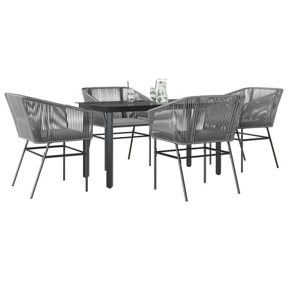 3 Dele Spisebordssæt til Haven M. Hynder Polyrattan Glas Sort