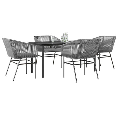 3 Dele Spisebordssæt til Haven M. Hynder Polyrattan Glas Sort