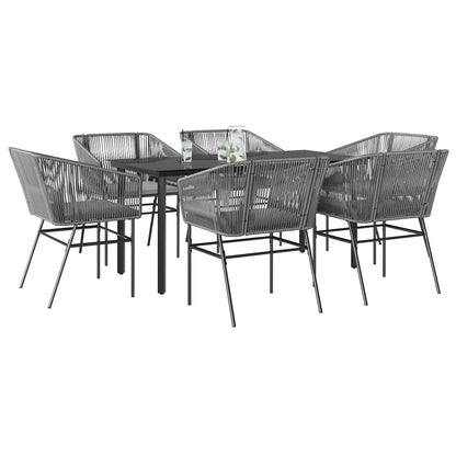 3 Dele Spisebordssæt til Haven M. Hynder Polyrattan Glas Sort