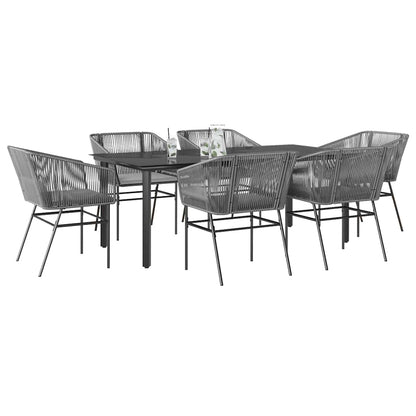 3 Dele Spisebordssæt til Haven M. Hynder Polyrattan Glas Sort