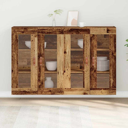 Vægskab 2 Pcs Gammelt Træ 69.5 X 34 X 90 Cm Konstrueret Træ - Billede 4