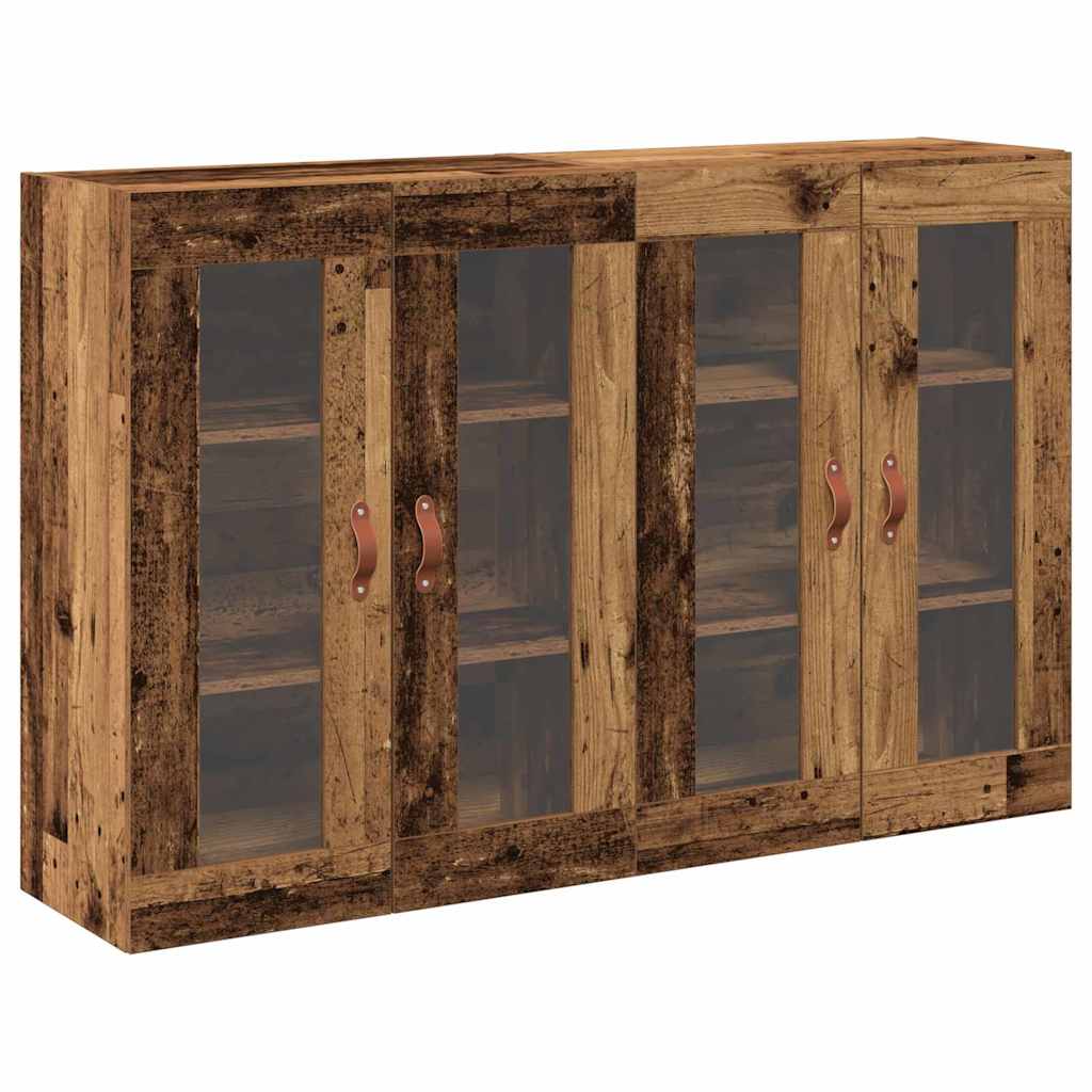 Vægskab 2 Pcs Gammelt Træ 69.5 X 34 X 90 Cm Konstrueret Træ - Billede 2